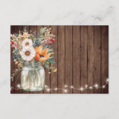 Rustic Barn Wood Country Flowers Weddenschap Detai Informatiekaartje (Achterkant)