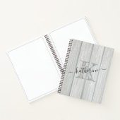 Rustic Barn Wood Country Monogramed Notitieboek (Binnen)