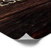 Rustic Barn Wood Country String Lights Wedding Poster (Hoek)