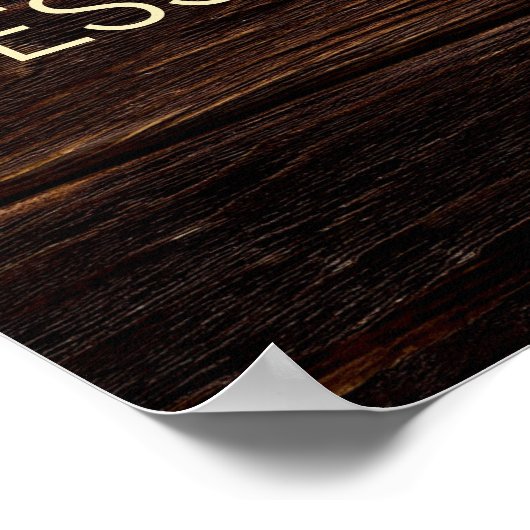 Rustic Barn Wood Country String Lights Wedding Poster (Hoek)