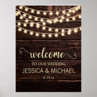 Rustic Barn Wood Country String Lights Wedding