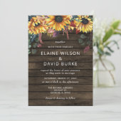 Rustic Barn Wood Country Sunflower Weddenschap Kaart (Staand voorkant)