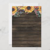 Rustic Barn Wood Country Sunflower Weddenschap Kaart (Achterkant)