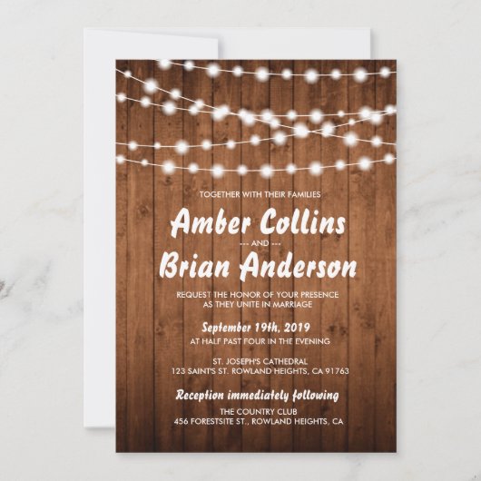 Rustic Barn Wood Country Weddenschap Kaart (Voorkant)