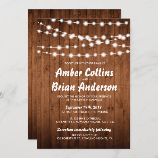 Rustic Barn Wood Country Weddenschap Kaart (Voorkant / Achterkant)