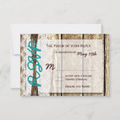 Rustic Barn Wood Country Weddenschap RSVP-kaarten RSVP Kaartje