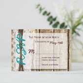Rustic Barn Wood Country Weddenschap RSVP-kaarten RSVP Kaartje