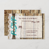 Rustic Barn Wood Country Weddenschap RSVP-kaarten RSVP Kaartje