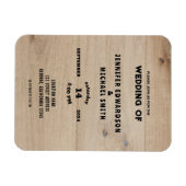 Rustic barn wood country wedding invitation magneet (Horizontaal)