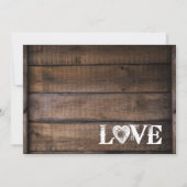 Rustic Barn Wood Country Wedding Invitations Kaart (Achterkant)