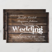 Rustic Barn Wood Country Wedding Invitations Kaart (Voorkant / Achterkant)