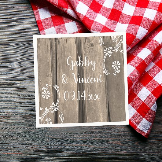 Rustic Barn Wood Country Wedding Napkins Servet