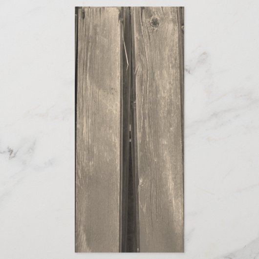 Rustic Barn Wood Country Wedding Programme Programmakaart (Achterkant)