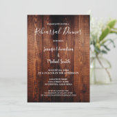 Rustic barn wood country wedding rehearsal dinner kaart (Staand voorkant)