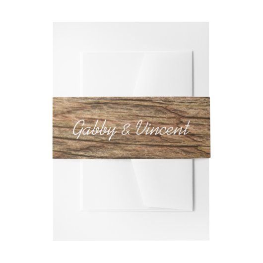 Rustic Barn Wood Country Wedding Uitnodigingen Wikkel (Voorkant Voorbeeld)