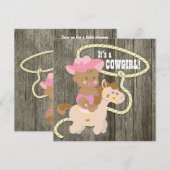Rustic Barn Wood Cowgirl Baby shower Kaart (Voorkant / Achterkant)
