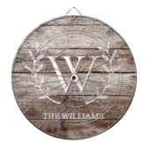 Rustic Barn Wood Custom Monogrammed and Named Dartbord (Voorkant)