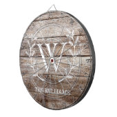 Rustic Barn Wood Custom Monogrammed and Named Dartbord (Voorkant Rechts)