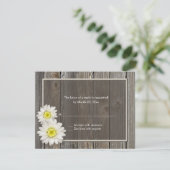 Rustic Barn Wood Daisy Wedding RSVP-reactiekaarten RSVP Kaartje (Staand voorkant)