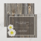 Rustic Barn Wood Daisy Wedding RSVP-reactiekaarten RSVP Kaartje (Voorkant / Achterkant)