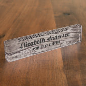 Rustic Barn Wood Desk Name Bord Naambordje (Zijkant)