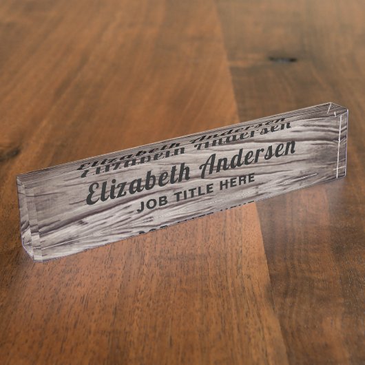 Rustic Barn Wood Desk Name Bord Naambordje (Zijkant)