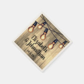 Rustic Barn Wood & Edison Bulb String Lights Servet (Hoek)