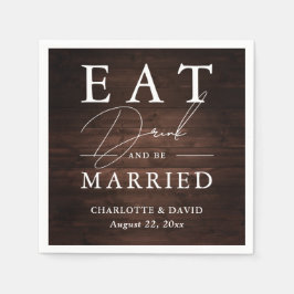 Rustic Barn Wood eet Drink en wordt gehuwd Servet