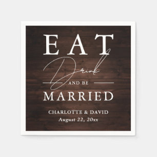 Rustic Barn Wood eet Drink en wordt gehuwd Servet