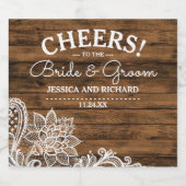 Rustic Barn Wood en Lace | Aangepaste bruiloft Bier Etiket (Enkel label)
