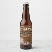 Rustic Barn Wood en Lace | Aangepaste bruiloft Bier Etiket (Voorkant)