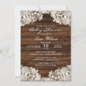 Rustic Barn Wood en Lace Country Baby shower Kaart (Voorkant)