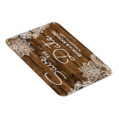 Rustic Barn Wood en Lace | Datum opslaan Magneet (Rechterzijde)