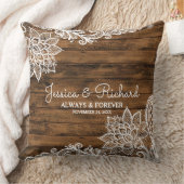 Rustic Barn Wood en Lace Wedding Pillow Kussen (Deken)