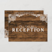 Rustic Barn Wood en Lace Wedding Reception Kaart (Voorkant / Achterkant)