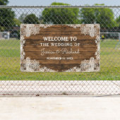 Rustic Barn Wood en Lace Wedding Spandoek (Insitu)