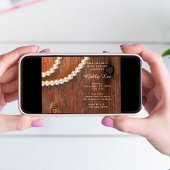 Rustic Barn Wood en Pearls Baby shower Kaart