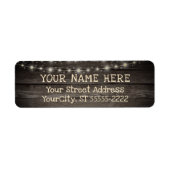 Rustic Barn Wood en String Lights Etiket (Voorkant)