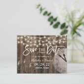 Rustic Barn Wood Fairytale Wedding Save the Date Aankondigingskaart (Staand voorkant)