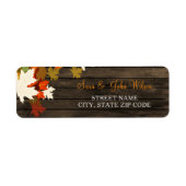 Rustic Barn Wood Fall Wedding address labels (Voorkant)
