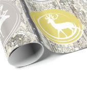 Rustic Barn Wood Familie Foto Reindekerst Cadeaupapier (Rol Hoek)