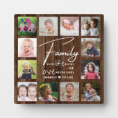 Rustic Barn Wood Family Quote 12 Photo Collage Fotoplaat (Voorkant)