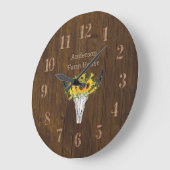 Rustic Barn Wood Farmhouse Stag Sunflower Grote Klok (Hoek)