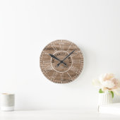 Rustic Barn Wood Farmhouse White Roman Numerals Ronde Klok (Huis)