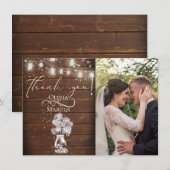 Rustic Barn Wood Fireflies Bedankkaart (Voorkant / Achterkant)