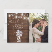 Rustic Barn Wood Fireflies Bedankkaart (Voorkant)