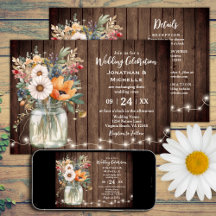 Rustic Barn Wood Floral country all in one Wedding