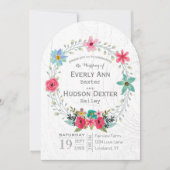 Rustic Barn Wood Floral Garland Wreath Kaart (Voorkant)