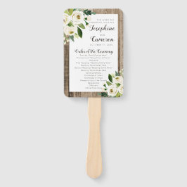 Rustic Barn Wood Floral Wedding Ceremony Programme Handwaaier