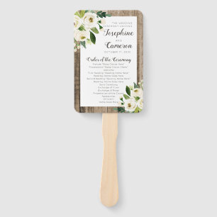 Rustic Barn Wood Floral Wedding Ceremony Programme Handwaaier
